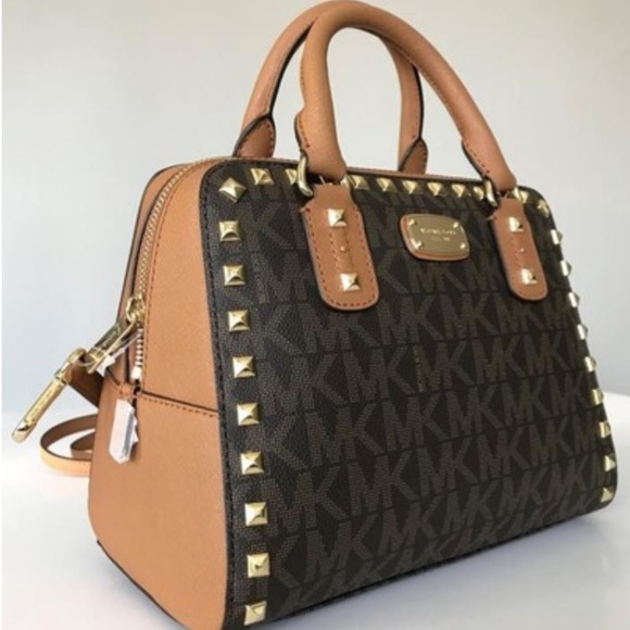 NWT MICHAEL KORS Studded Satchel/Crossbody Bag - Picture 2 of 8